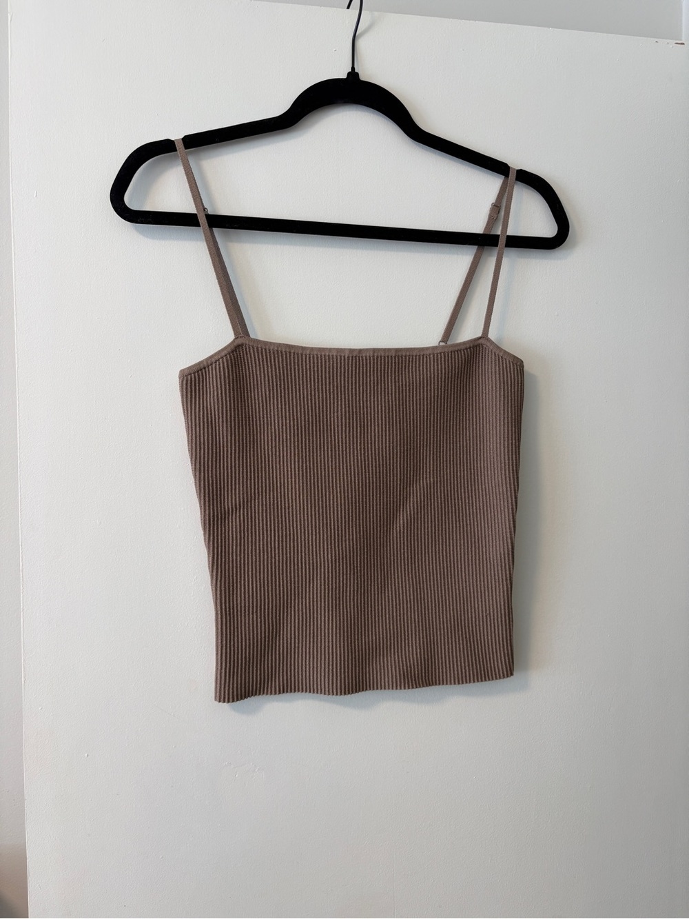 Babaton Ribbed Spaghetti Strap Camisole - Taupe
